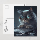 Carte Postale Chat avec lunettes. (Devant / Derrière)