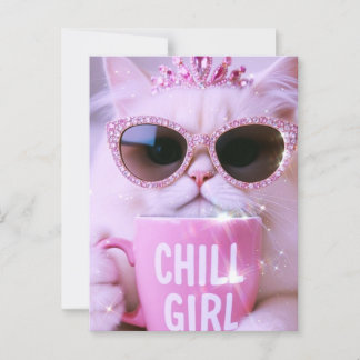 Carte Postale Chat avec lunettes de soleil