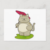 Carte Postale Chat avec parapluie (Devant)