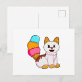 Carte Postale Chat avec Popsicle (Devant / Derrière)