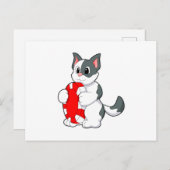 Carte Postale Chat avec puce Poker (Devant / Derrière)