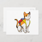 Carte Postale Chat avec Sacoche (Devant / Derrière)
