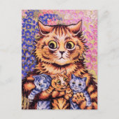 Carte Postale Chat avec ses chatons Louis Wain (Devant)