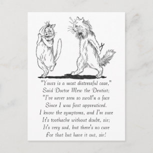 Carte Postale Chat avec Toothache Visite Dentiste