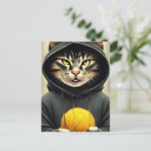 Carte Postale Chat Avec Une Boule De Fer (Debout devant)
