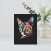 Carte Postale Chat Bengal coloré (Debout devant)