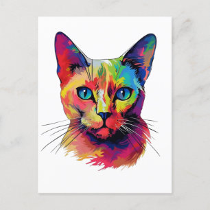 Carte Postale Chat birman coloré