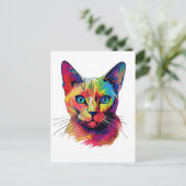 Carte Postale Chat birman coloré (Debout devant)