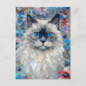 Carte Postale Chat Birman coloré (Devant)
