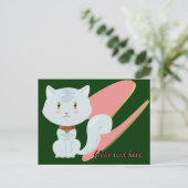 Carte postale Chat blanc (Debout devant)