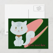 Carte postale Chat blanc (Devant / Derrière)