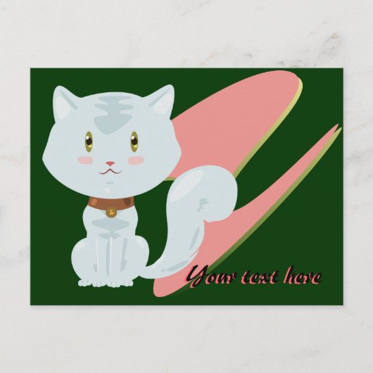 Carte postale Chat blanc (Devant)