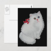 Carte Postale Chat blanc (Devant / Derrière)