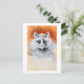 Carte Postale Chat blanc aux cheveux longs, Louis Wain (Debout devant)