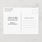 Carte Postale Chat Blanc Élégant en Or et Diamants Merci (Dos)