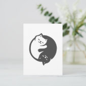 Carte Postale Chat blanc et noir Yin-Yang - Choisissez la couleu (Debout devant)