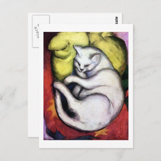 Carte Postale Chat blanc, Franz Marc (Devant / Derrière)