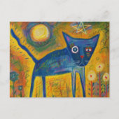 Carte Postale Chat bleu (Devant)