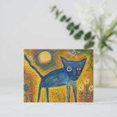Carte Postale Chat bleu (Debout devant)