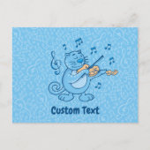 Carte postale Chat Bleu avec Violon (Devant)