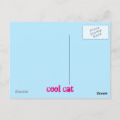 Carte Postale chat bleu cool (Dos)