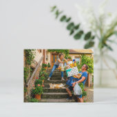 Carte Postale Chat Bloque L'escalier Pendant Les Courses (Debout devant)