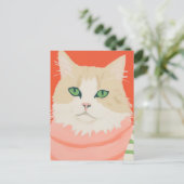 Carte Postale Chat Boho mignon (Debout devant)