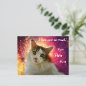Carte Postale Chat calico adorable et mignon (Debout devant)