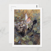Carte Postale Chat Catching a Bird, Bruno Liljefors (Devant / Derrière)