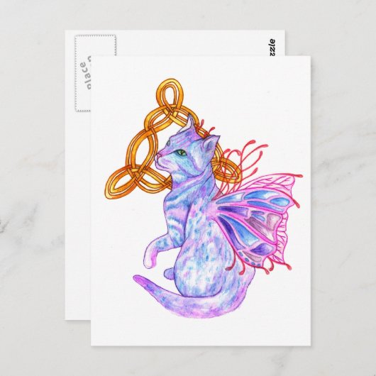 Carte Postale Chat celtique (Devant / Derrière)