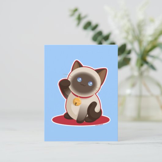 Carte Postale Chat chanceux (Debout devant)