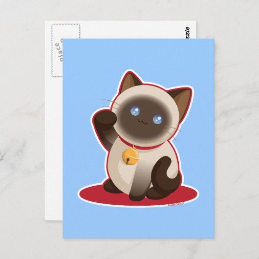 Carte Postale Chat chanceux (Devant / Derrière)