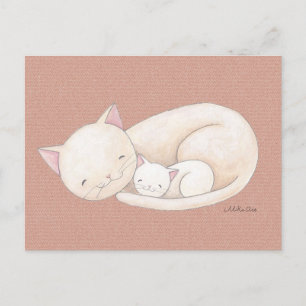 Carte postale Chat Chat Maman & Bébé Art Carte pos