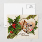 Carte Postale Chat Chaton Cœur Trèfle Holly (Devant / Derrière)