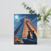 Carte Postale Chat Chichen Itza Nuit mexicaine (Debout devant)