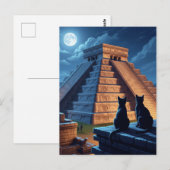 Carte Postale Chat Chichen Itza Nuit mexicaine (Devant / Derrière)