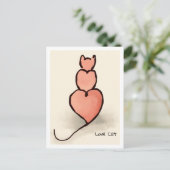 Carte Postale Chat 'Coeur' (Debout devant)