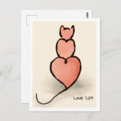 Carte Postale Chat 'Coeur' (Devant / Derrière)