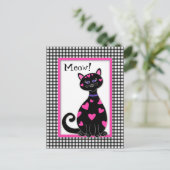 Carte Postale Chat Coeurs Whimsical - Meow (Debout devant)