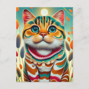 Carte Postale Chat coloré