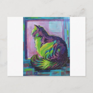 Carte Postale Chat coloré