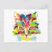 Carte Postale Chat coloré (Devant)