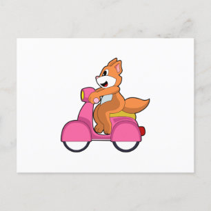 Carte Postale Chat comme Biker avec Scooter.PNG
