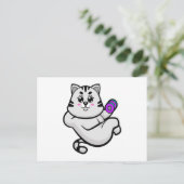 Carte Postale Chat comme Bodybuilder avec Dumbbell (Debout devant)