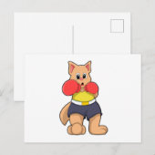 Carte Postale Chat comme Boxeur à la boxe (Devant / Derrière)