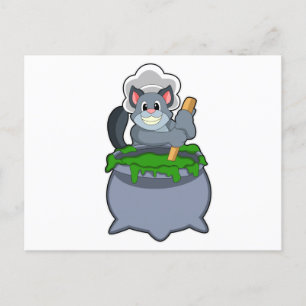 Carte Postale Chat comme cuisinier avec potion magique