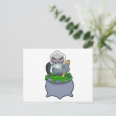 Carte Postale Chat comme cuisinier avec potion magique (Debout devant)