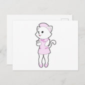 Carte Postale Chat comme infirmière avec bloc-notes (Devant / Derrière)
