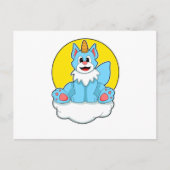 Carte Postale Chat comme licorne sur nuages et soleil (Devant)