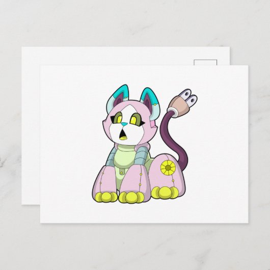 Carte Postale Chat comme Robot (Devant / Derrière)